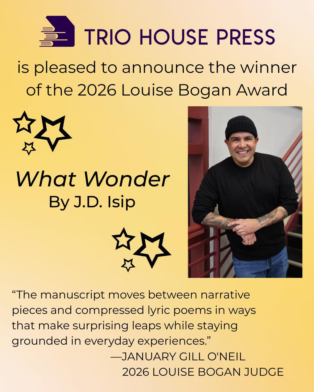 Trio House Press 2026 Louise Bogan Winner
